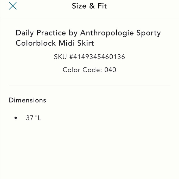 Anthropologie Daily Practice Sporty Colorblock Midi Skirt - Picture 5 of 6